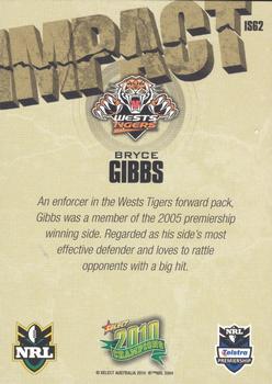 2010 NRL Champions - Impact Signature Gold #IS62 Bryce Gibbs Back